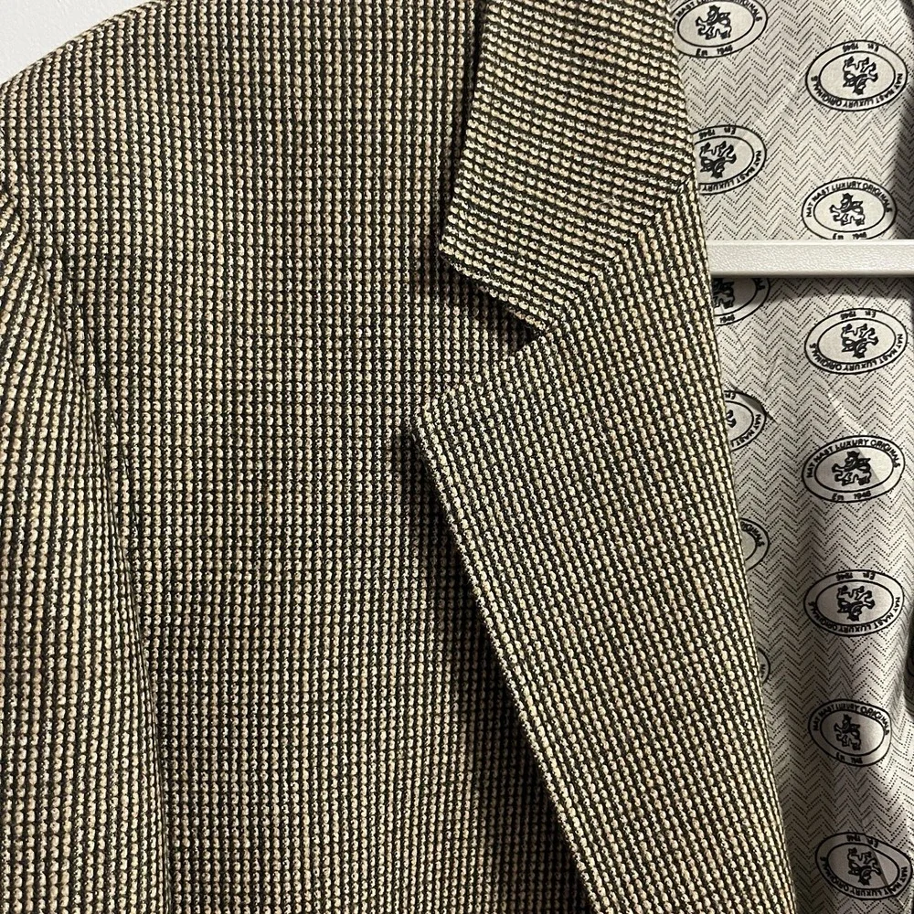 Vintage Nat Nast Large Men Vintage Twill‎ Wool Sport Coat Brown Tan